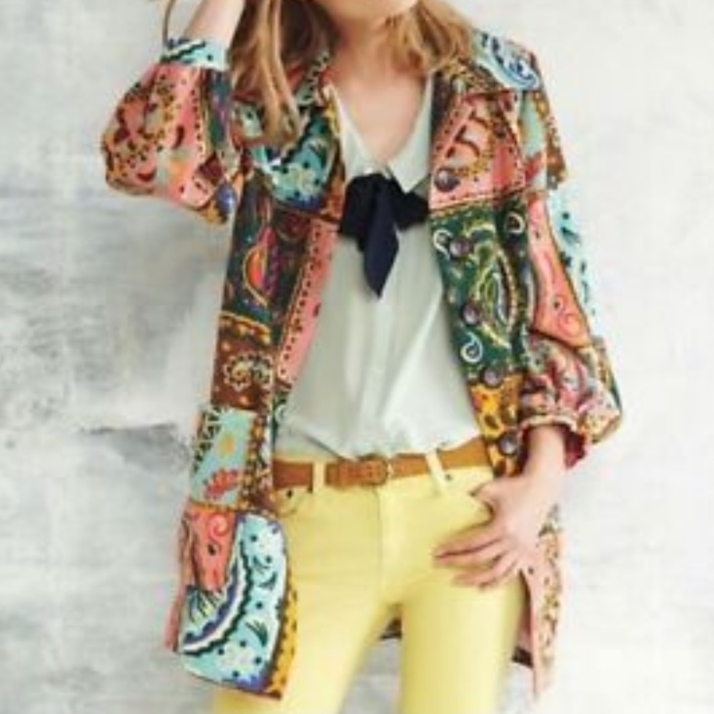 RARE Anthro wool blend patchwork coat - Elevenses